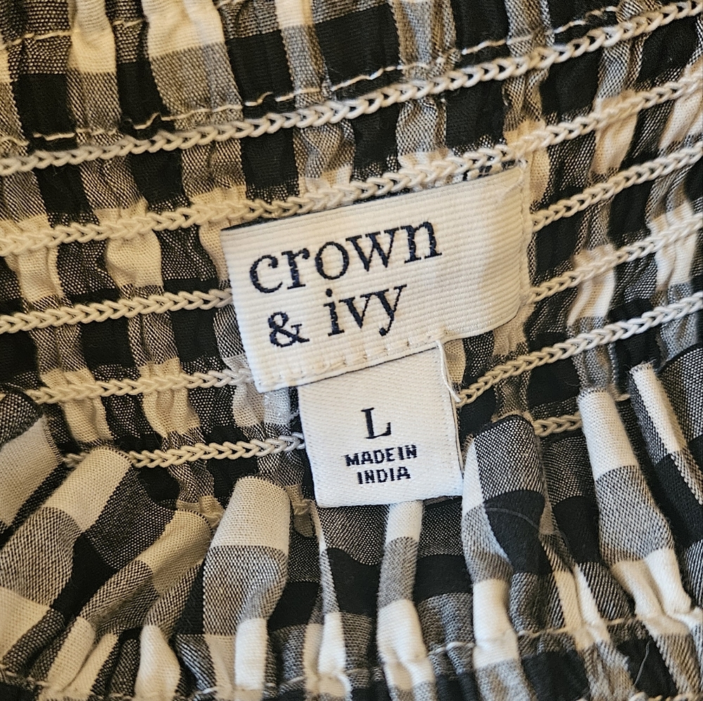 Crown and Ivy Gingham Black and White Dress - Picture 3 of 6